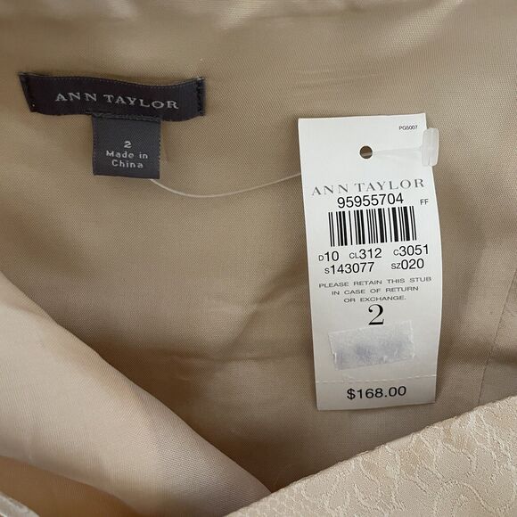 ANN TAYLOR Dress Gold & Lace Slip Party Event Sheath Dress WOMENS Sz 2 NWT $168 - Picture 5 of 9